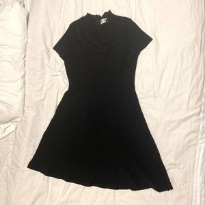 Lacy Black collar and neckline Eliza J size M midi dress work elegant artsy